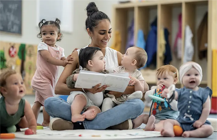 teacher with kids